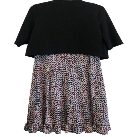 Perceptions Petite Women's 2 Piece Black Combo Sleeveless Dress & Cardigan PM - Picture 6 of 6